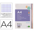 Recambio liderpapel a4 200+50 hojas 90gr cuadro 5mm 4 taladros bandas de 5 colores