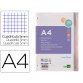 Recambio liderpapel a4 200+50 hojas 90g/m2 cuadro 5 mm 4 taladros bandas de 5 colores