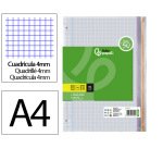 Recambio liderpapel a4 200+50 hojas 90gr cuadro 4mm con margen 4 taladros