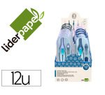 Compas liderpapel lock device con adaptador universal y tubo de minas expositor con 12 unidades colores surtidos