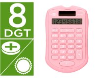 Calculadora liderpapel bolsillo xf41 8 digitos solar y pilas color rosa 94x59,5x10,5mm