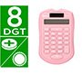 Calculadora liderpapel bolsillo xf41 8 digitos solar y pilas color rosa 94x59,5x10,5mm