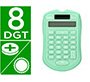 Calculadora liderpapel bolsillo xf42 8 digitos solar y pilas color verde 94x59,5x10,5mm