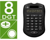 Calculadora liderpapel bolsillo xf43 8 digitos solar y pilas color negro 94x59,5x10,5mm