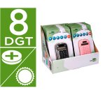Calculadora liderpapel bolsillo xf44 8 digitos solar y pilas 94x59,5x10,5mm coloresnegro verde rosa exp de 16