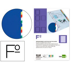 Separador liderpapel plastico juego de 10 separadores folio 16 taladros