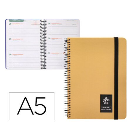 Agenda escolar liderpapel año 24 - 25 curso classic amarillo 2 días página a5