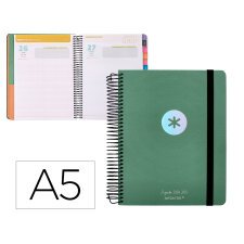 Agenda escolar antartik año 24 - 25 curso coleccion minimal green día página a5