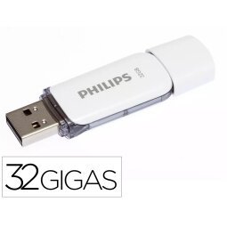 Memoria usb philips flash usb 2.0 32gb snow grey