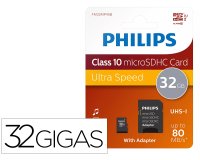 Memoria sdhc micro philips 32gb class 10 con adaptador