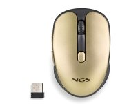 Raton ngs evo rust optico 800/1200/1600 dpi inalambrico 5 botones teclas silenciosas receptor usb 2,4 ghz dorado