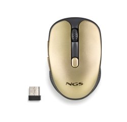 Raton ngs evo rust optico 800/1200/1600 dpi inalambrico 5 botones teclas silenciosas receptor usb 2,4 ghz dorado