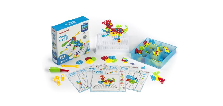 Juego didactico miniland mosaic art 3d 180 piezas