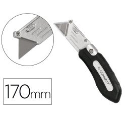 Cuter q-connect metalico ancho plegable con mango antideslizante cuchilla 19 mm xd-925 conclip blister 1 unidad