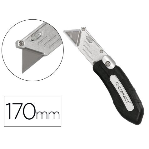 Cuter q-connect metalico ancho plegable con mango antideslizante cuchilla 19 mm xd-925 conclip blister 1 unidad