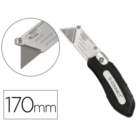 Cuter q-connect metalico ancho plegable con mango antideslizante cuchilla 19 mm xd-925 conclip blister 1 unidad