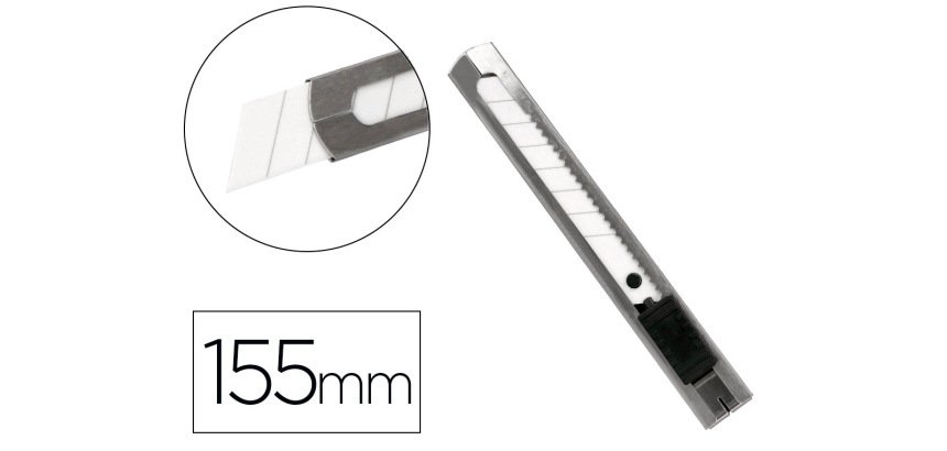 Cuter q-connect metalico ancho cuchilla ceramica 18 mm xd- c78 con clip blister 1 unidad