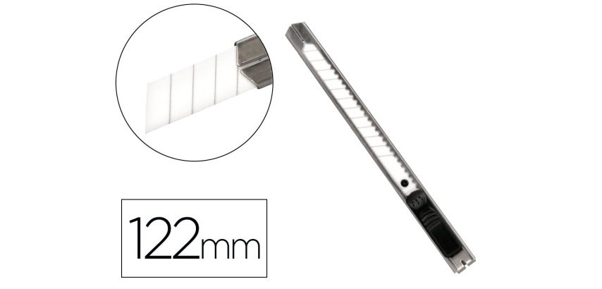Cuter q-connect metalico estrecho cuchilla ceramica 9 mm xd-c18 con clip blister 1 unidad