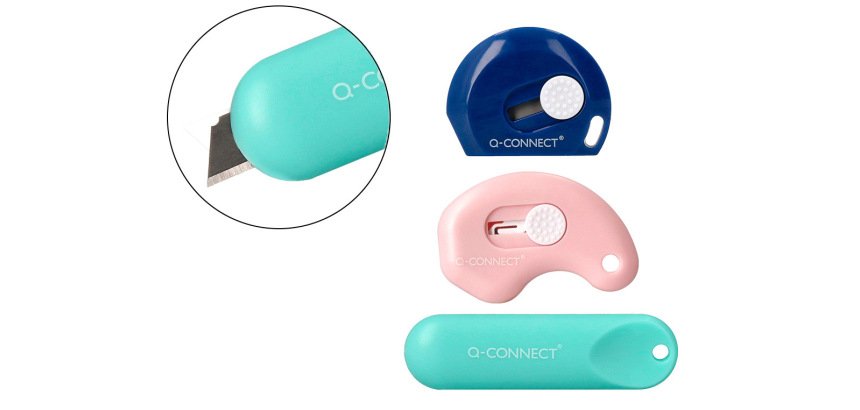 Cuter q-connect plastico mini de seguridad retractil modelos y colores surtidos expositor 30 unidades