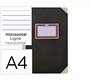 Libro cartone cosido fernandes flecha din a4+ rayado horizontal 200 hojas 100 gr negro
