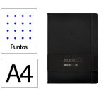 Cuaderno con gomilla Antartik notes tapa dura A4 hojas puntos negro 100 hojas 80 g