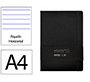 Cuaderno con gomilla antartik notes tapa dura a4 hojas rayas negro 100 hojas 80 g