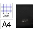 Cuaderno con gomilla Antartik notes tapa dura A4 hojas cuadricula negro 100 hojas 80 g