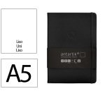 Cuaderno con gomilla antartik notes tapa dura a5 hojas lisas negro 100 hojas 80 g