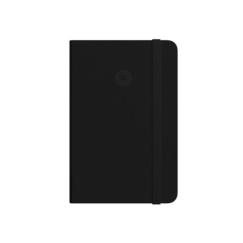 Cuaderno con gomilla antartik notes tapa dura a5 hojas lisas negro 100 hojas 80 gr fsc