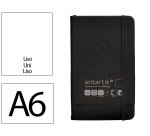 Cuaderno con gomilla Antartik notes tapa dura A6 hojas lisas negro 100 hojas 80 g