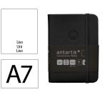 Cuaderno con gomilla Antartik notes tapa dura A7 hojas lisas negro 80 hojas 80 g
