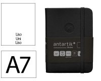 Cuaderno con gomilla Antartik notes tapa dura A7 hojas lisas negro 80 hojas 80 g