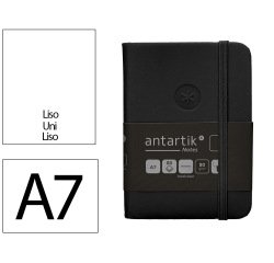 Cuaderno con gomilla antartik notes tapa dura a7 hojas lisas negro 80 hojas 80 gr fsc