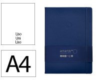 Cuaderno con gomilla Antartik notes tapa dura A4 hojas lisas azul marino 100 hojas 80 g