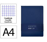 Cuaderno con gomilla Antartik notes tapa dura A4 hojas cuadricula azul marino 100 hojas 80 g