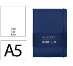Cuaderno con gomilla antartik notes tapa dura a5 hojas lisas azul marino 100 hojas 80 gr