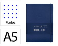 Cuaderno con gomilla Antartik notes tapa dura A5 hojas puntos azul marino 100 hojas 80 g
