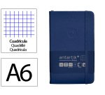 Cuaderno con gomilla Antartik notes tapa dura A6 hojas cuadricula azul marino 100 hojas 80 g