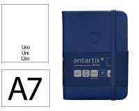 Cuaderno con gomilla Antartik notes tapa dura A7 hojas lisas azul marino 80 hojas 80 g