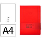 Cuaderno con gomilla Antartik notes tapa dura A4 hojas lisas rojo 100 hojas 80 g