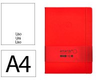 Cuaderno con gomilla Antartik notes tapa dura A4 hojas lisas rojo 100 hojas 80 g