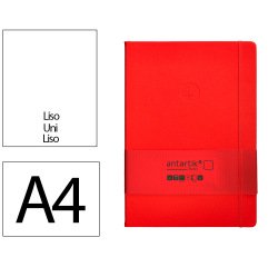 Cuaderno con gomilla Antartik notes tapa dura A4 hojas lisas rojo 100 hojas 80 g