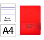 Cuaderno con gomilla Antartik notes tapa dura A4 hojas rayas rojo 100 hojas 80 g
