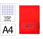 Cuaderno con gomilla Antartik notes tapa dura A4 hojas cuadricula rojo 100 hojas 80 g