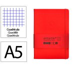 Cuaderno con gomilla Antartik notes tapa dura A5 hojas cuadricula rojo 100 hojas 80 g