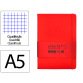 Cuaderno con gomilla antartik notes tapa dura a5 hojas cuadricula rojo 100 hojas 80 gr fsc