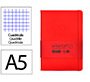 Cuaderno con gomilla Antartik notes tapa dura A5 hojas cuadricula rojo 100 hojas 80 g