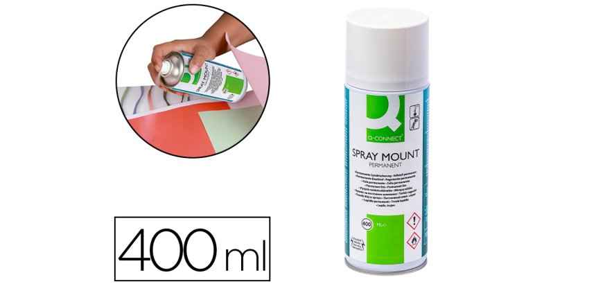 Pegamento q-connect spray mount adhesivo permanente bote de 400 ml