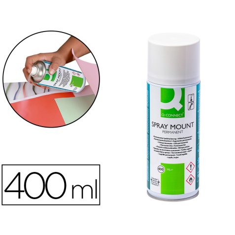 Pegamento q-connect spray mount adhesivo permanente bote de 400 ml