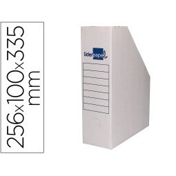 Revistero liderpapel ecouse carton 100% reciclado color blanco 256x100x335 mm